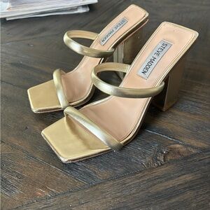 Steve Madden Metallic Gold Strappy Heels